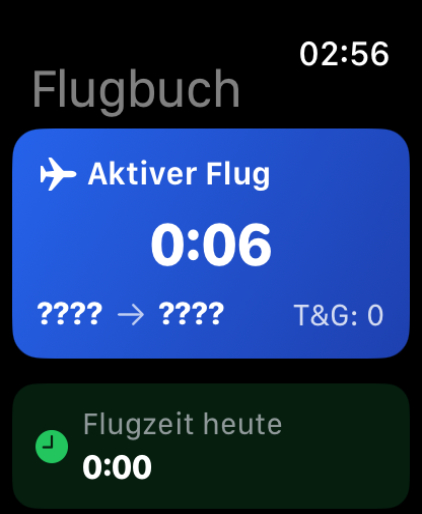 Selenny® Flugbuch auf Apple Watch